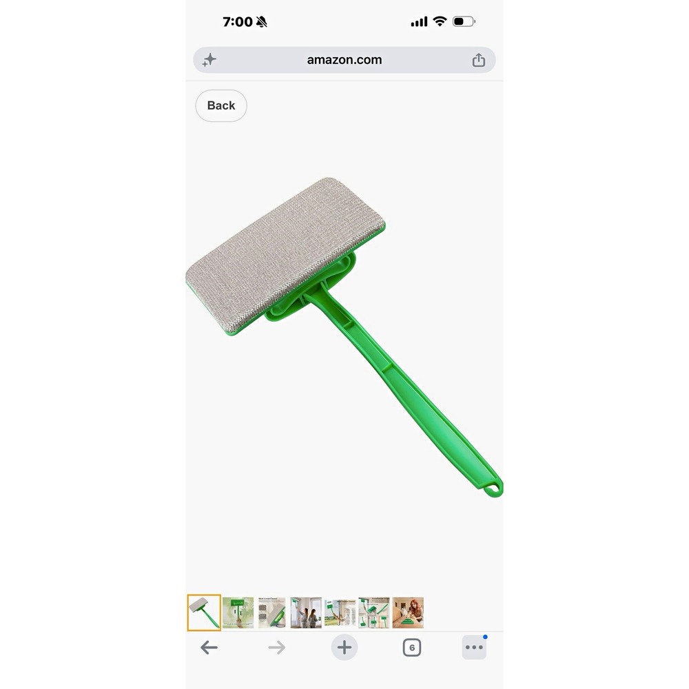 Mesh Screen Cleaner Brush Detachable Handle, Washable light blue.